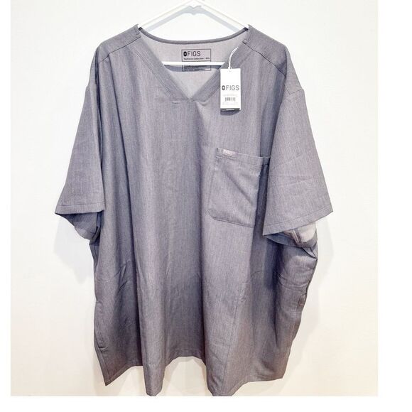 Figs chisec three pocket scrub top graphite gray - Picture 2 of 5